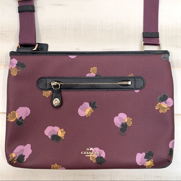 NWOT Coach Taylor Purple Floral Print Crossbody - Picture 4 of 10